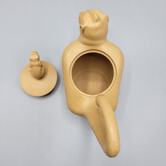 Vintage Chinese Monkey w/ Baby Monkey Shaped Teapot Clay Signed/Stamped - Picture 5 of 16